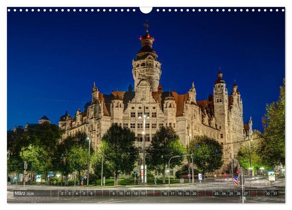 Produktbild: Nachts in Leipzig (Wandkalender 2026 DIN A3 quer), CALVENDO Monatskalender