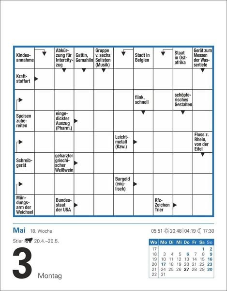 Produktbild: Kreuzwortr&auml;tsel Tagesabrei&szlig;kalender 2027
