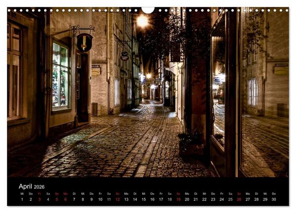 Produktbild: Bremen bei Nacht (Wandkalender 2026 DIN A3 quer), CALVENDO Monatskalender