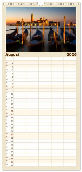 Produktbild: Familienplaner 2026 - Bella Italia. Farben des S&uuml;dens mit 5 Spalten (Wandkalender, 21 x 45 cm) CALVENDO