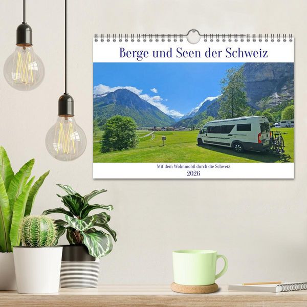 Produktbild: Berge und Seen der Schweiz - Mit dem Wohnmobil durch die Schweiz (Wandkalender 2026 DIN A4 quer), CALVENDO Monatskalender