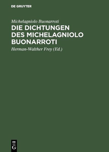 Produktbild: Die Dichtungen des Michelagniolo Buonarroti
