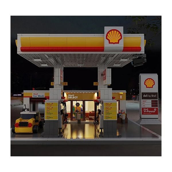Produktbild: CaDA Shell Tankstelle mit Shop und Waschanlage Bricks