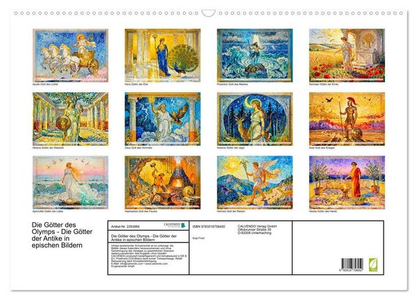 Produktbild: Die G&ouml;tter des Olymps - Die G&ouml;tter der Antike in epischen Bildern (Wandkalender 2027 DIN A2 quer), CALVENDO Monatskalender