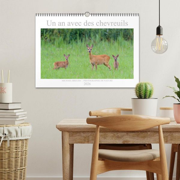 Produktbild: Un an avec des chevreuils (Calendrier mural 2026 DIN A3 vertical), CALVENDO calendrier mensuel