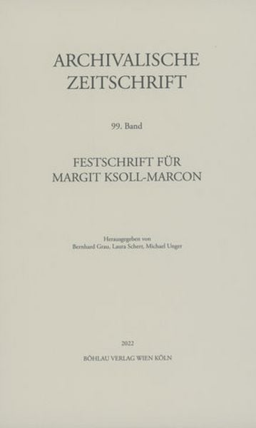 Produktbild: Archivalische Zeitschrift 99 (2022)