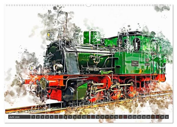 Produktbild: Beeindruckende Dampflokomotiven (Wandkalender 2026 DIN A2 quer), CALVENDO Monatskalender