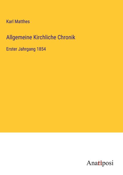 Produktbild: Allgemeine Kirchliche Chronik