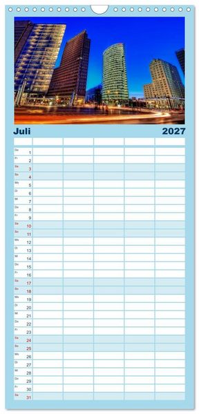 Produktbild: Familienplaner 2027 - Berlin mit 5 Spalten (Wandkalender, 21 x 45 cm) CALVENDO