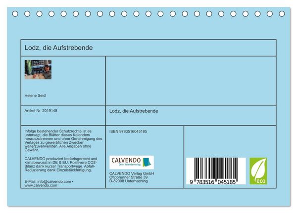 Produktbild: Lodz, die Aufstrebende (Tischkalender 2026 DIN A5 quer), CALVENDO Monatskalender