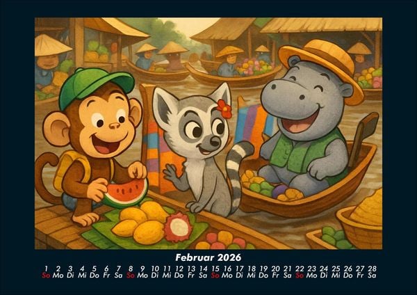 Produktbild: Milo, Lulu & Sash in Bangkok 2026 Fotokalender DIN A4