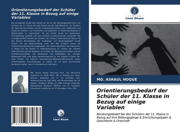 Produktbild: Orientierungsbedarf der Sch&uuml;ler der 11. Klasse in Bezug auf einige Variablen