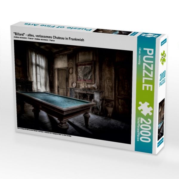 Produktbild: CALVENDO Puzzle "Billard" - altes, verlassenes Chateau in Frankreich | 2000 Teile Lege-Gr&ouml;&szlig;e 90x67cm Foto-Puzzle f&uuml;r gl&uuml;ckliche Stunden