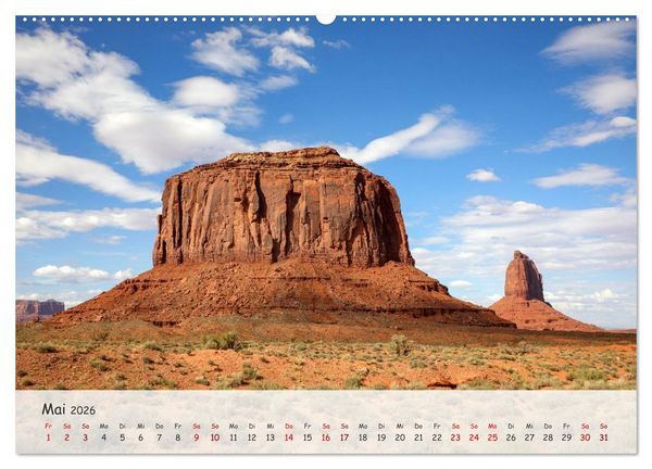 Produktbild: Monument Valley - Faszinierende Westernkulisse in den USA (hochwertiger Premium Wandkalender 2026 DIN A2 quer), Kunstdruck in Hochglanz