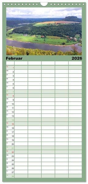 Produktbild: Familienplaner 2026 - Pirna - Tor zur S&auml;chsischen Schweiz mit 5 Spalten (Wandkalender, 21 x 45 cm) CALVENDO