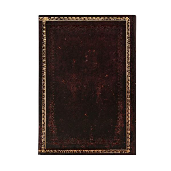 Produktbild: Hardcover Notizbuch Schwarzes Marokkoleder Flexi, Mini, Liniert