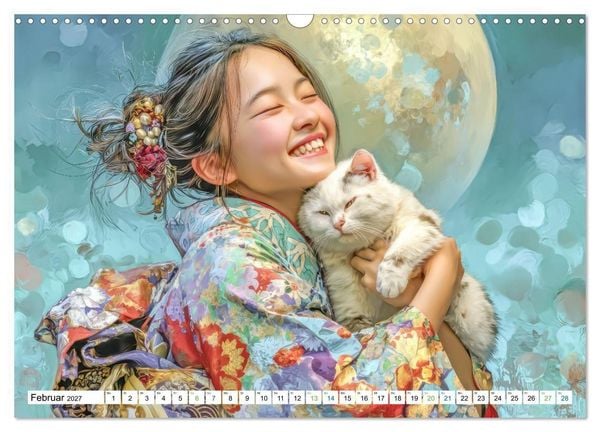 Produktbild: Japanisch inspirierte Werke - Mit Japans traditionellen Tieren (Wandkalender 2027 DIN A3 quer), CALVENDO Monatskalender