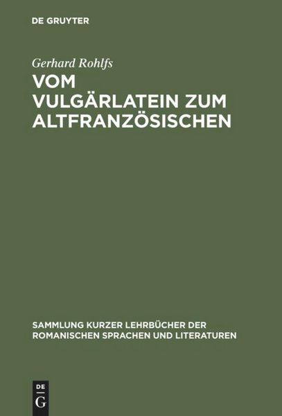 Produktbild: Vom Vulg&auml;rlatein zum Altfranz&ouml;sischen