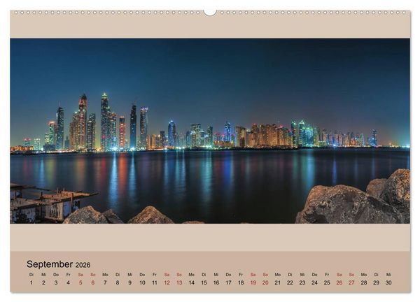 Produktbild: Impressions of Dubai 2026 (Wandkalender 2026 DIN A2 quer), CALVENDO Monatskalender