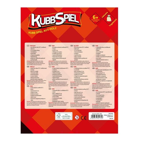 Produktbild: Idena Kubb Spiel 21-teilig