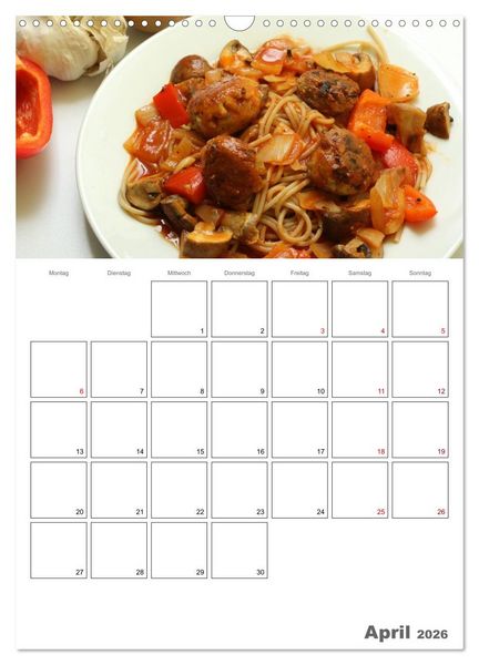 Produktbild: Pasta mit Gem&uuml;se (Wandkalender 2026 DIN A3 hoch), CALVENDO Monatskalender