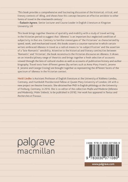 Produktbild: The Experience of Idling in Victorian Travel Texts, 1850&ndash;1901
