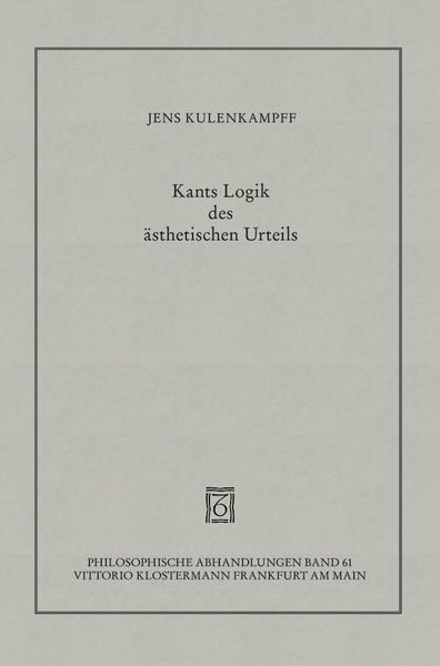Produktbild: Kants Logik des &auml;sthetischen Urteils