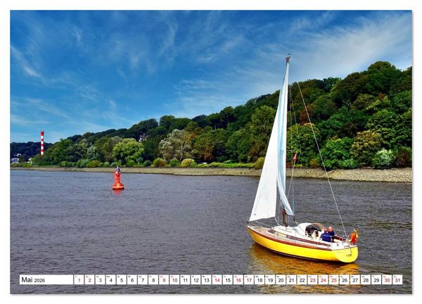 Produktbild: Unter Segeln auf der Elbe (hochwertiger Premium Wandkalender 2026 DIN A2 quer), Kunstdruck in Hochglanz