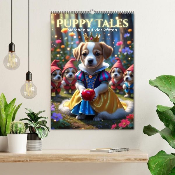 Produktbild: Puppy Tales - M&auml;rchen auf vier Pfoten (Wandkalender 2027 DIN A2 hoch), CALVENDO Monatskalender