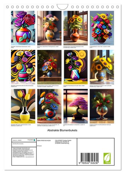 Produktbild: Abstrakte Blumenbukets (Wandkalender 2026 DIN A4 hoch), CALVENDO Monatskalender