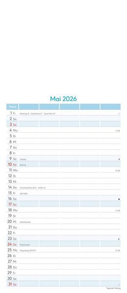 Produktbild: Kreativ-Kalender Familienplaner 2026 - 5 Spalten - 19,5x45 cmFoto, Malen, Basteln - datiert - Kreativkalender - Foto-Kalender - Familienkalender - Wan