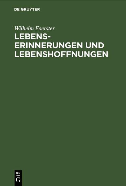 Produktbild: Lebenserinnerungen und Lebenshoffnungen