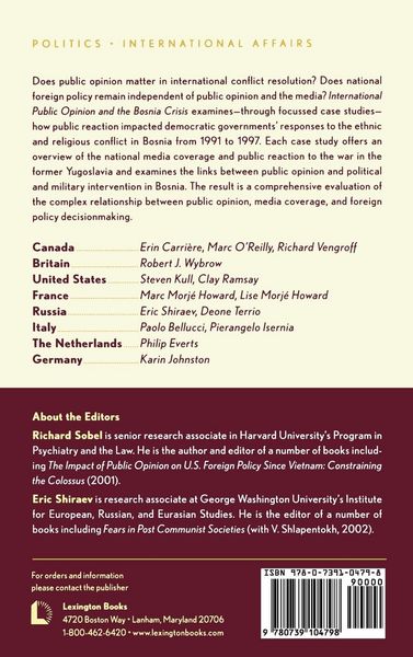 Produktbild: International Public Opinion and the Bosnia Crisis
