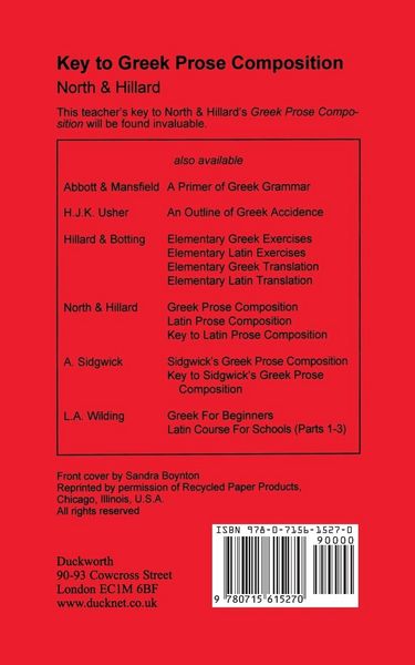 Produktbild: Key to Greek Prose Composition