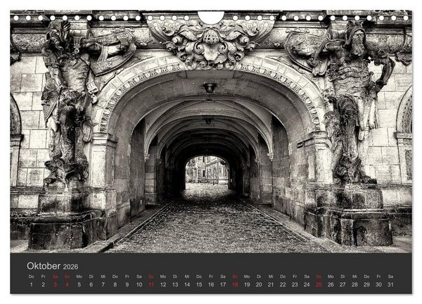 Produktbild: Dresden Schwarz Weiss 2026 (Wandkalender 2026 DIN A4 quer), CALVENDO Monatskalender