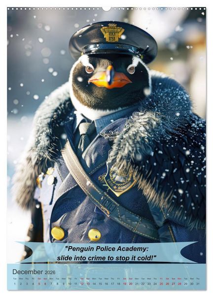 Produktbild: Animalistic and funny police officers (High Quality Premium Wall Calendar 2026 DIN A2 portrait),CALVENDO 12 Month Wall Calendar