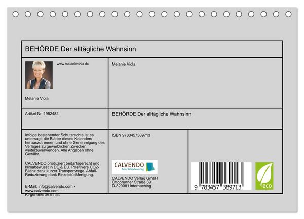 Produktbild: BEH&Ouml;RDE Der allt&auml;gliche Wahnsinn (Tischkalender 2026 DIN A5 quer), CALVENDO Monatskalender