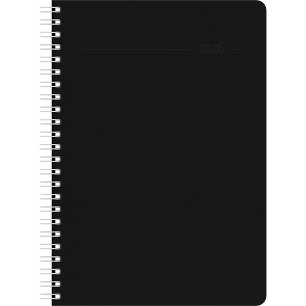 Wochenplaner Balacron schwarz 2026 - Büro-Kalender A5 - Cheftimer - black - Ringbindung - 1 Woche 2 Seiten - 128 Seiten - Zettler