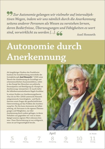Produktbild: DIE ZEIT Philosophie Wochen-Kulturkalender 2027 - 53 Denkanst&ouml;&szlig;e f&uuml;r 2027