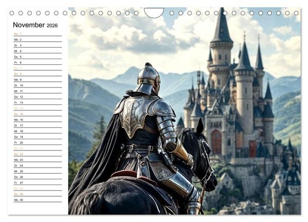 Produktbild: Rittertum und Mythos &ndash; Das Zeitalter der Ehre (Wandkalender 2026 DIN A4 quer), CALVENDO Monatskalender