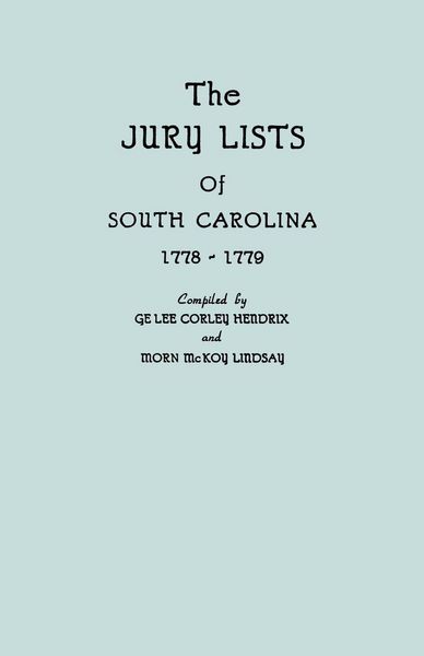 Produktbild: Jury Lists of South Carolina, 1778-1779