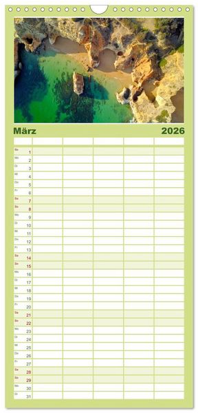 Produktbild: Familienplaner 2026 - Portugal Luftaufnahmen mit 5 Spalten (Wandkalender, 21 x 45 cm) CALVENDO
