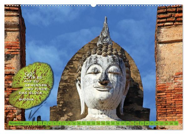 Produktbild: Buddhas Worte - Der Weg zur Achtsamkeit (Wandkalender 2026 DIN A2 quer), CALVENDO Monatskalender