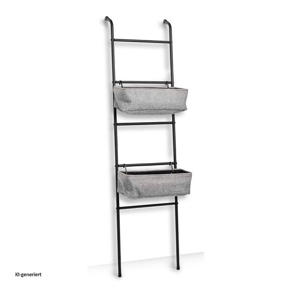 Produktbild: HTI-Living Leiter-Regal, Metall/Stoff mit Ablagen Leiter-Regal, Metall/Stoff mit Ablagen