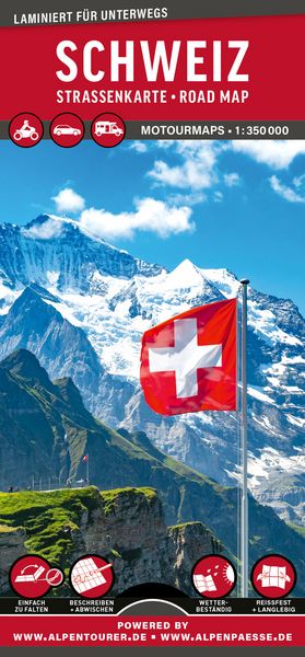 MoTourMaps Schweiz Auto- und Motorradkarte 1:350.000, Sonstige von , MoTourMedia, 9783939997689
