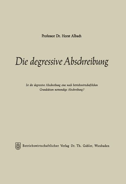 Produktbild: Die degressive Abschreibung