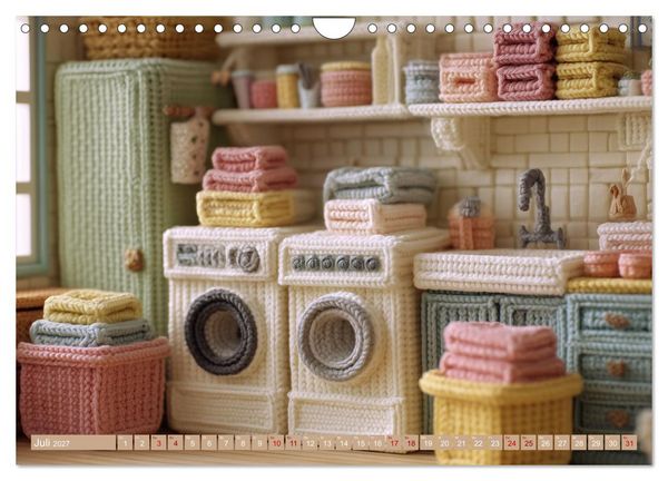 Produktbild: Amigurumi Wohnwelten. Textiles Interior Design mit Charme (Wandkalender 2027 DIN A4 quer), CALVENDO Monatskalender