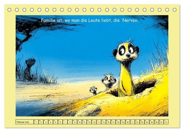 Produktbild: Kleine W&auml;chter. Erdm&auml;nnchen und Weisheiten (Tischkalender 2026 DIN A5 quer), CALVENDO Monatskalender