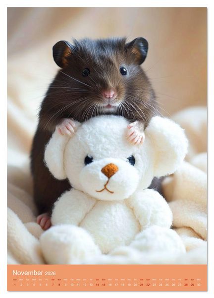 Produktbild: Golden Hamster Snapshots (Wall Calendar 2026 DIN A3 portrait), CALVENDO 12 Month Wall Calendar