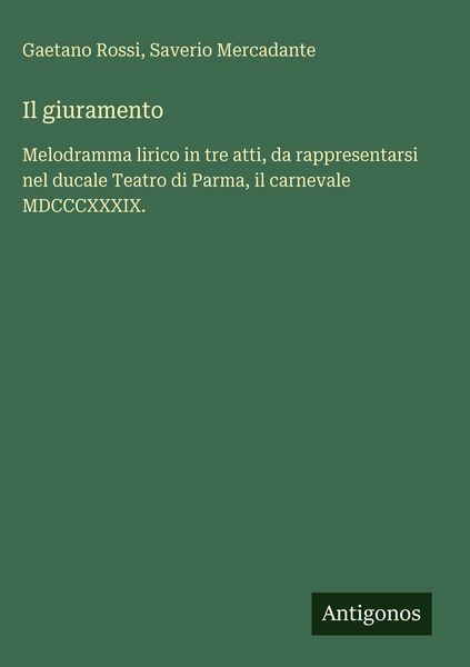Produktbild: Il giuramento